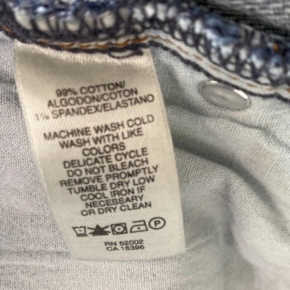 DKNY Ludlow Bootcut Distressed Jeans Stretch Whiskering Faded Mid Rise - Picture 8 of 15